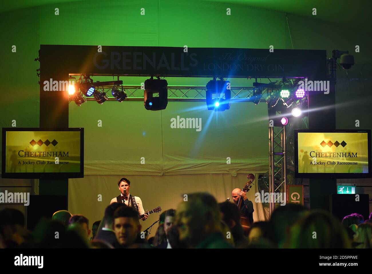 Thrill Collins play in the Final Flight bar at Cheltenham Racecourse