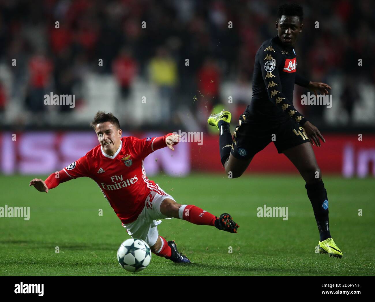 Benfica's Franco Cervi is fouled by Napoli's Amadou Diawara  Stock Photo
