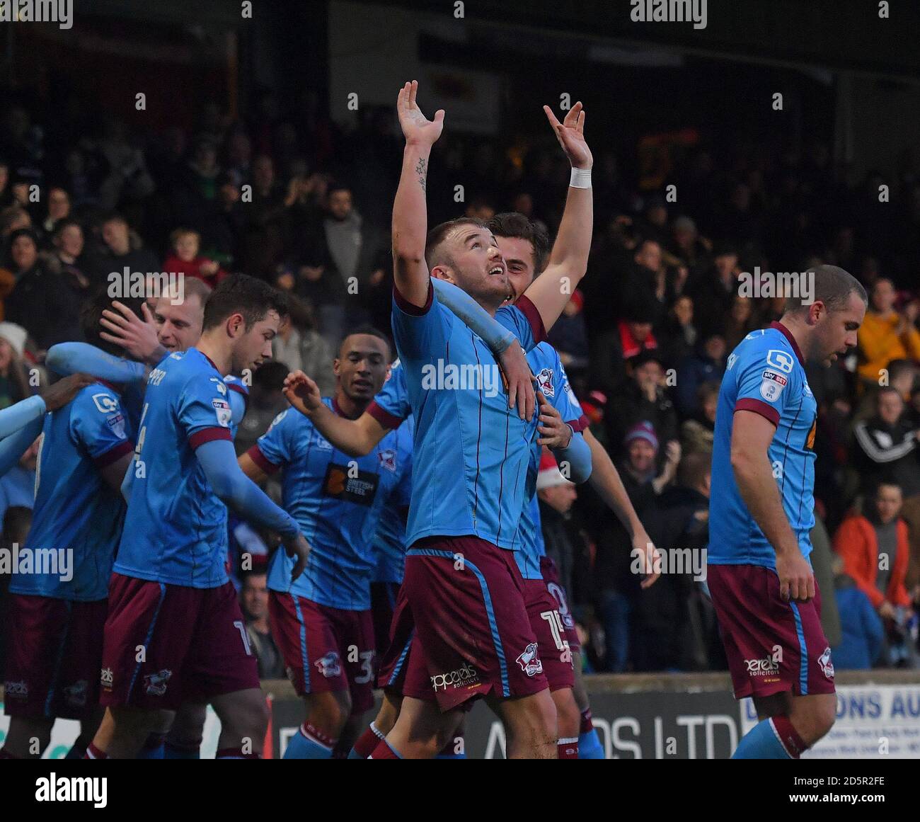 Scunthorpe United's Paddy Madden celebrates scoring his team's opening ...