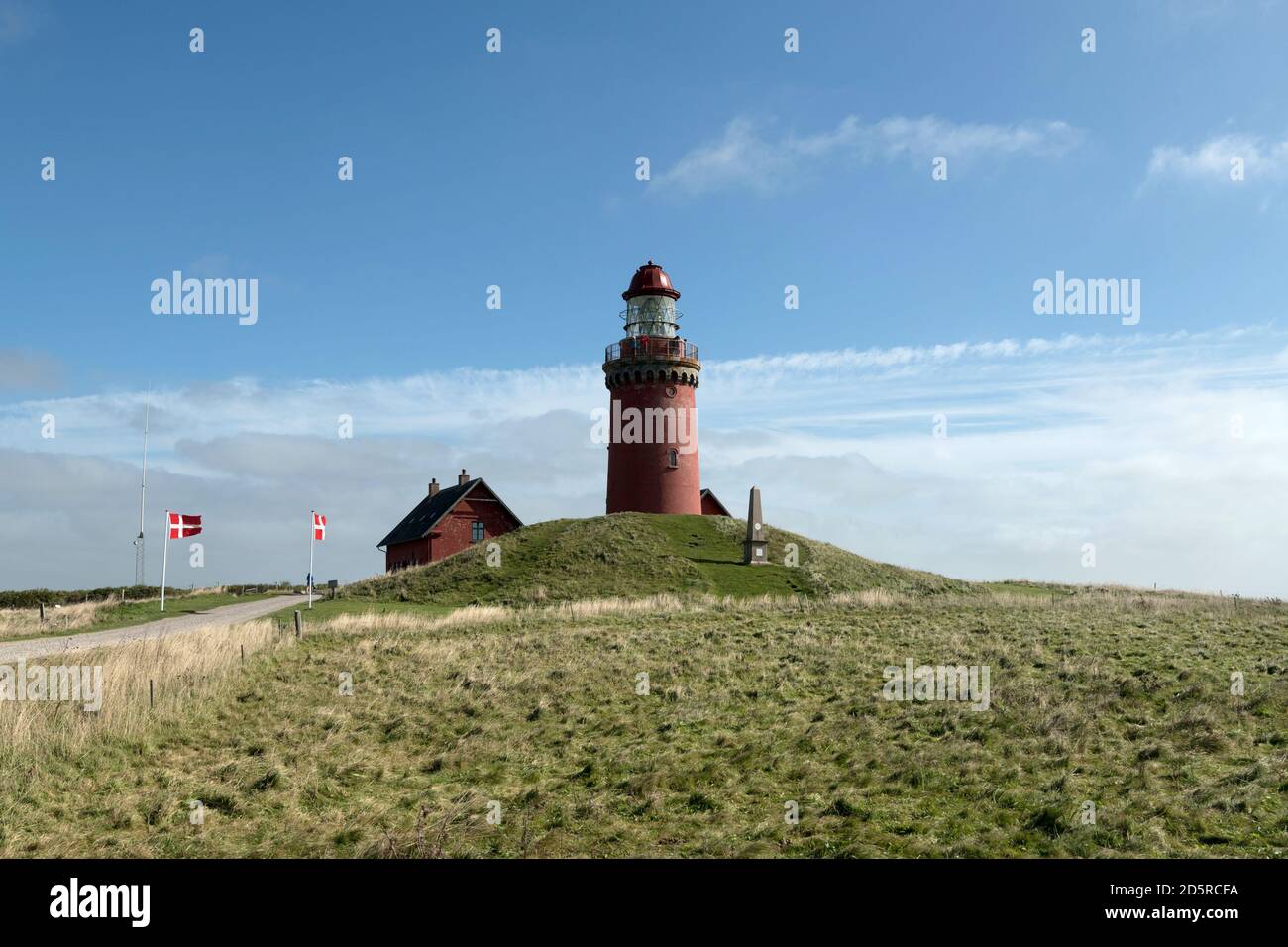 Bovbjerg Fyr, the lighthouse at Bovbjerg, Jutland, Denmark Stock Photo