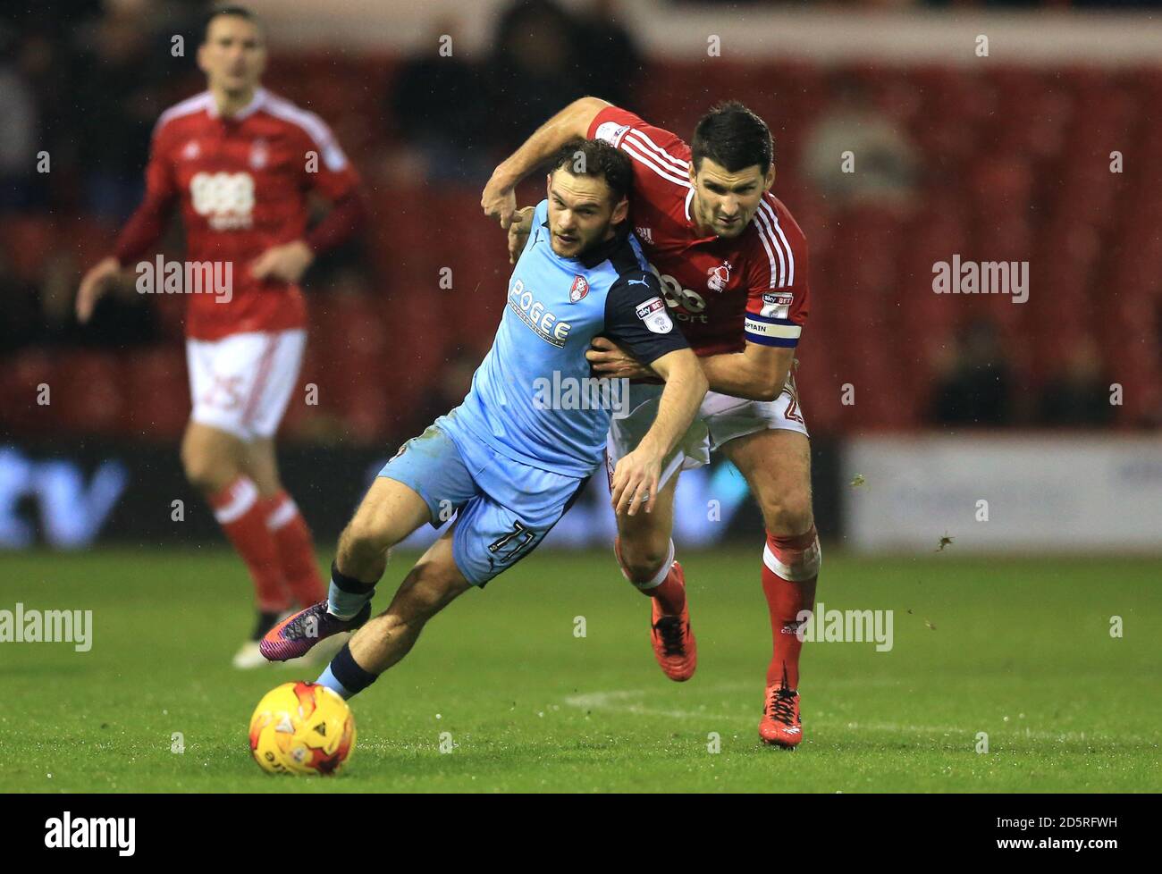 Nottingham Forest's Eric Lichaj (right) and Rotherham United's Jon ...