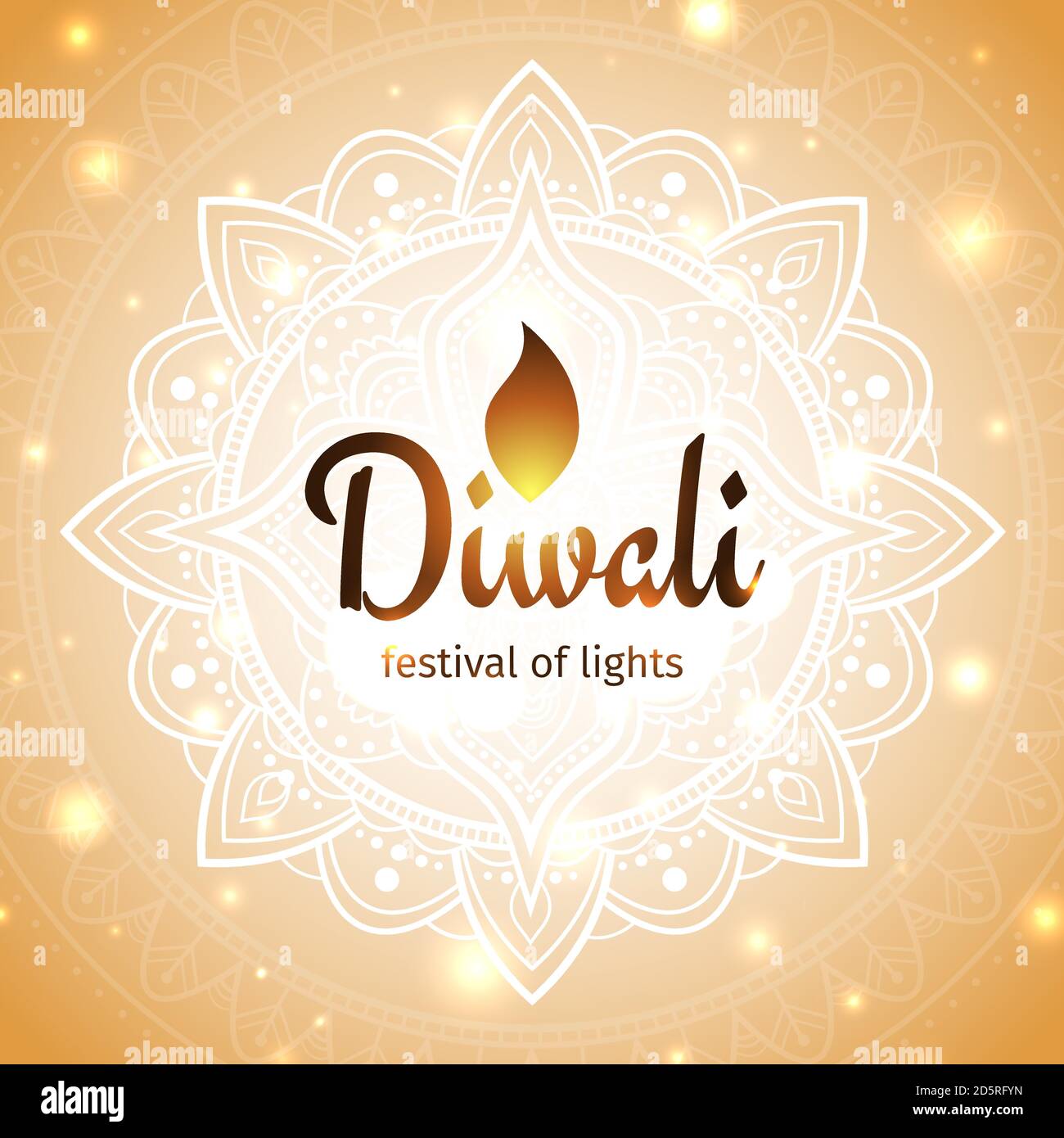 Festive diwali card. Diwali vector illustration. Design template with light  festive golden background. Shining background with mandala and lights. Vec  Stock Vector Image & Art - Alamy