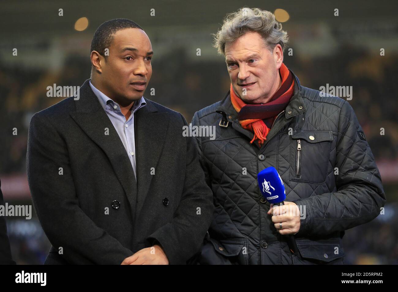 BT Sport pundits Paul Ince (left) and Glenn Hoddle before the game Stock Photo