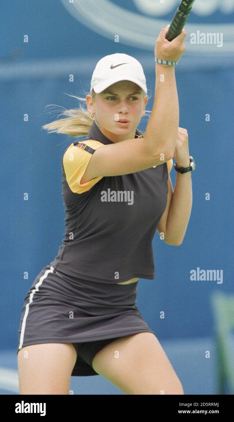 Australia's Jelena Dokic against USA's Kristina Brandi. Dokic won 6-4, 7-5. Stock Photo