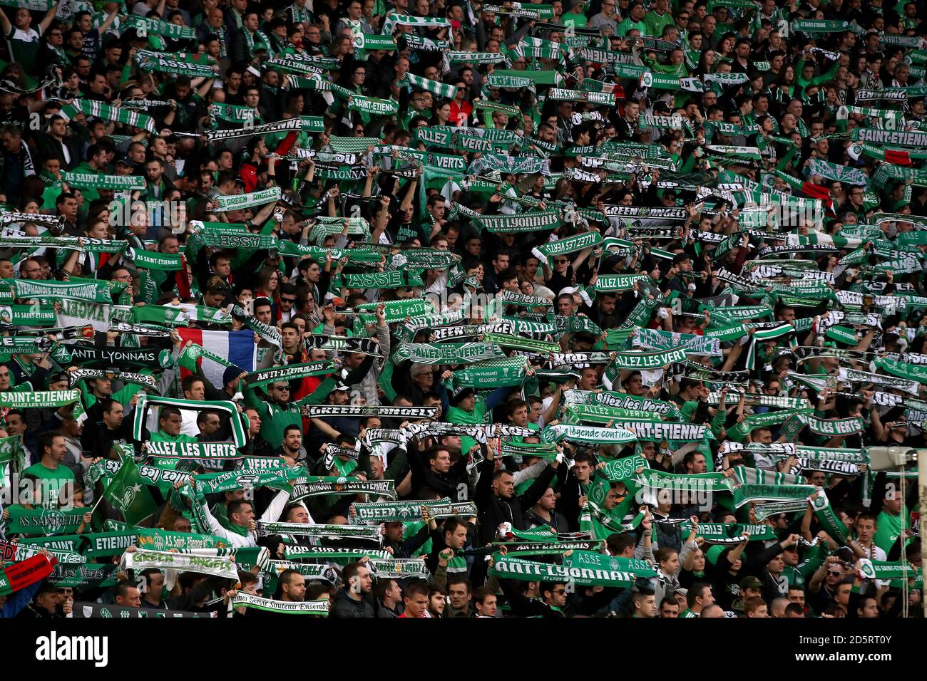 Saint-Etienne fans show support for their team in the stands Stock Photo -  Alamy