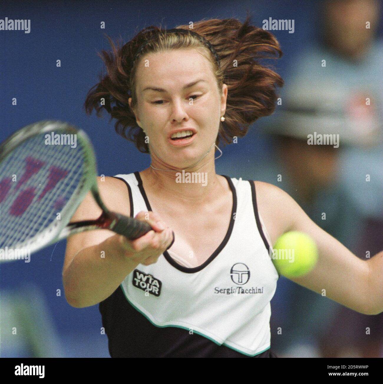Switzerland's Martina Hingis against France's Amelie Mauresmo. Hingis
