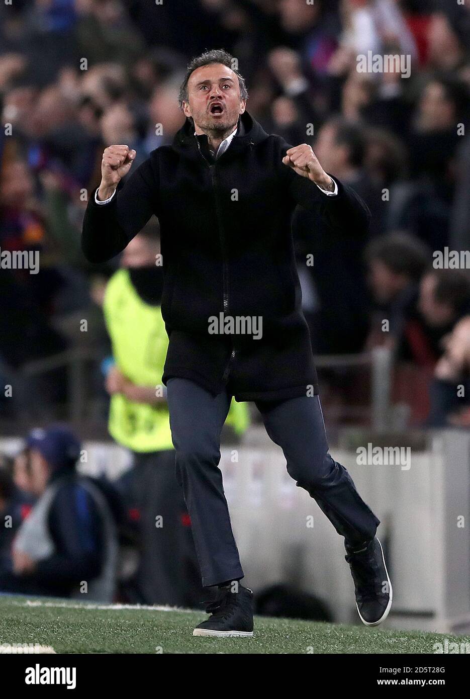 Barcelona's manager Luis Enrique celebrates after Paris Saint-Germain's ...