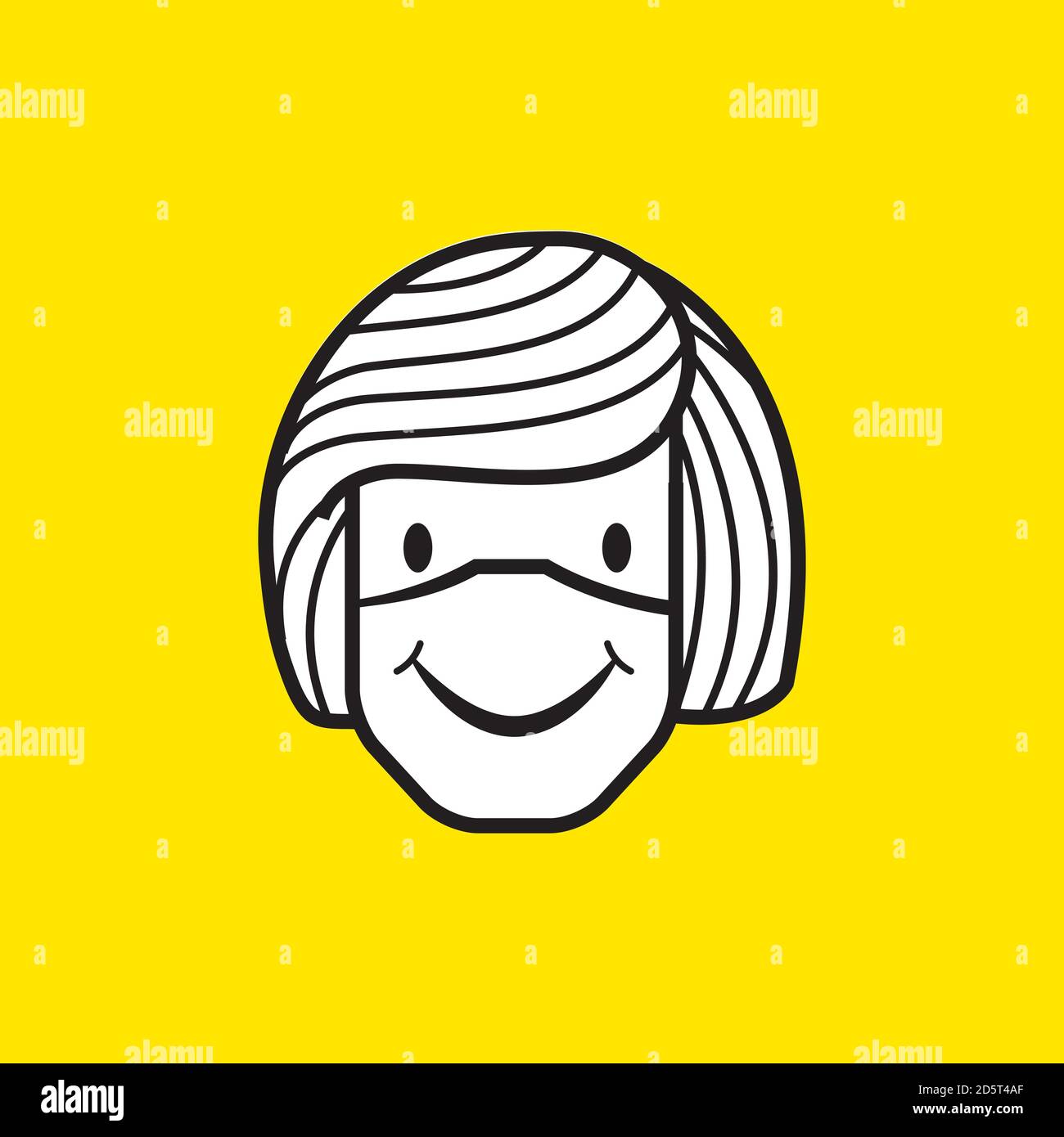 Girl with face mask vector illustration. Girl with facer mask sign