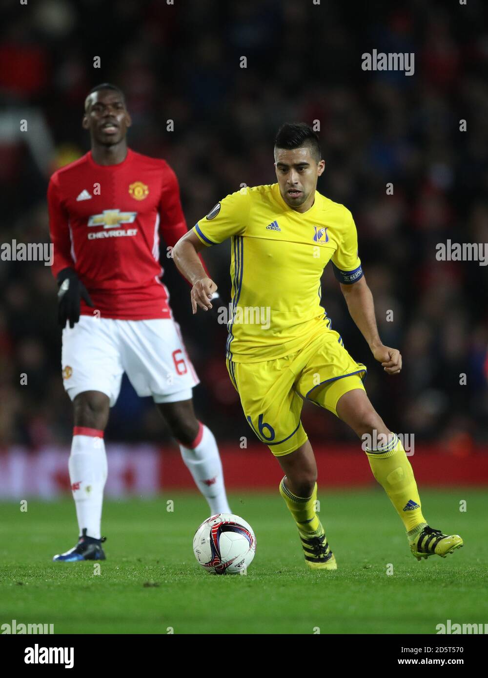 FC Rostov's Cristian Noboa in action against Manchester United  Stock Photo