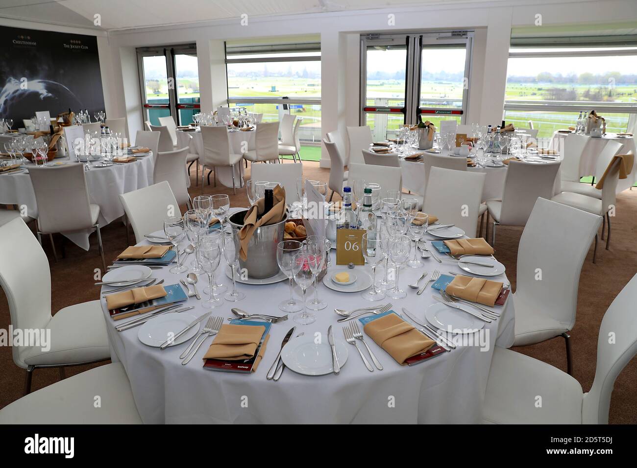 Table place settings at Chez Roux Restaurant during Ladies Day of the ...