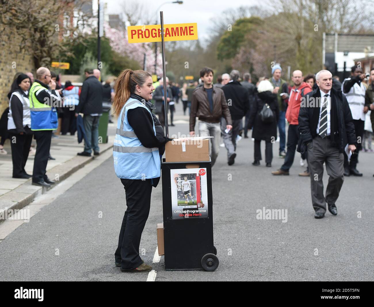 Programme Seller Programme seller prior to kick off Stock Photo - Alamy