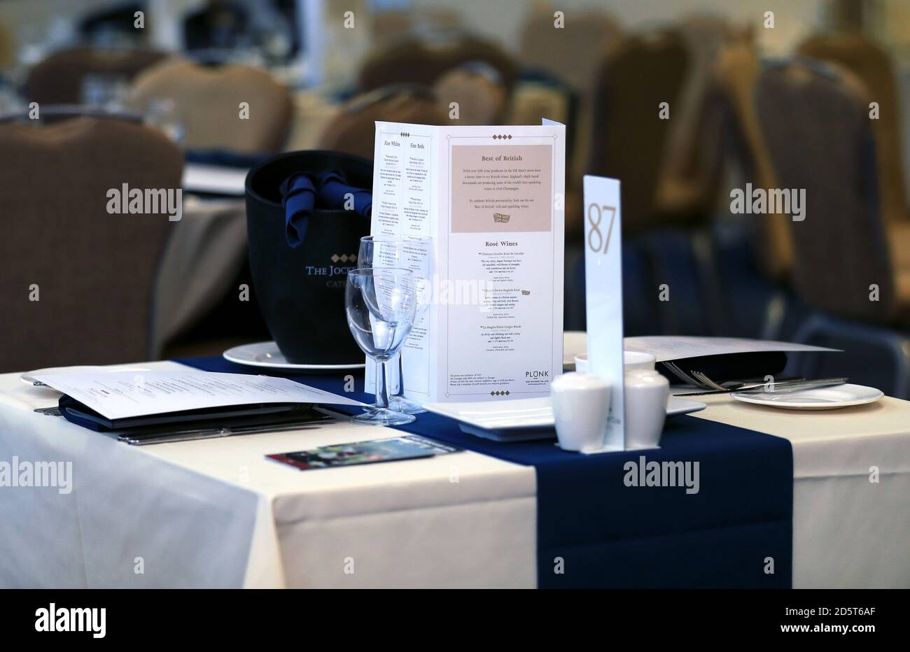 A general view as tables are set up in The Festival Restaurant at ...