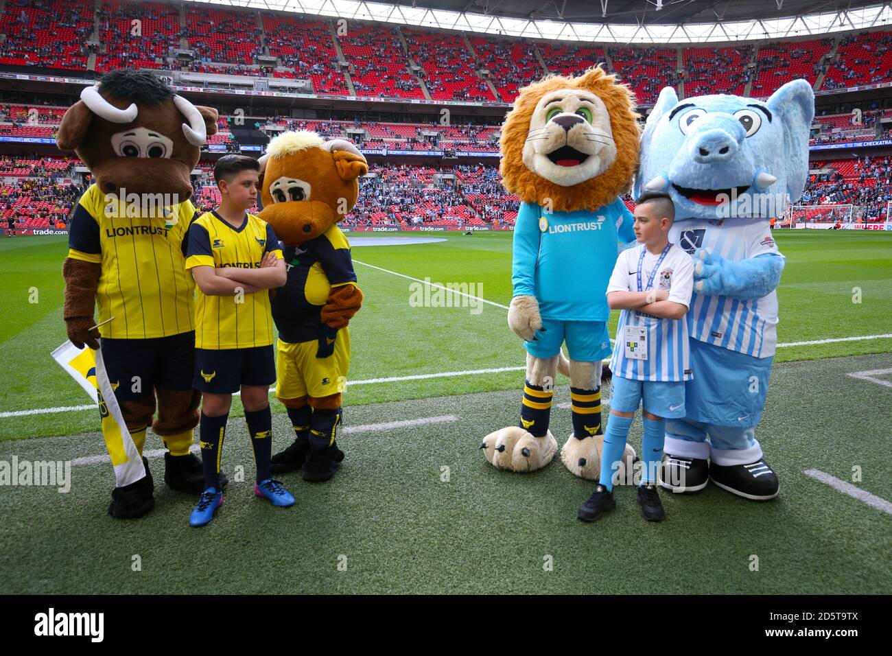 Coventry City Mascot Sky Blue Sam and mascot and Oxford United Mascot ...