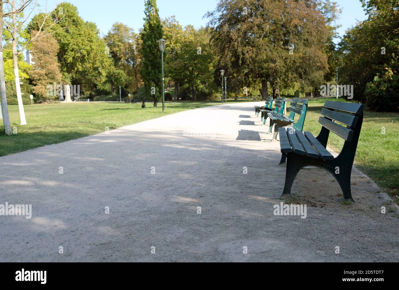 Empty benches table trees bench hi-res stock photography and images - Alamy