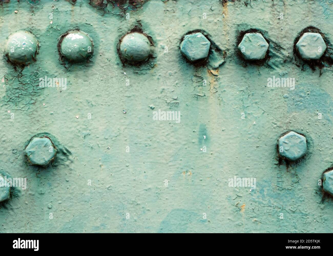 Green painted metal beam with the rivets and nut on the old railway bridge  in the eastern line, Thailand Stock Photo - Alamy