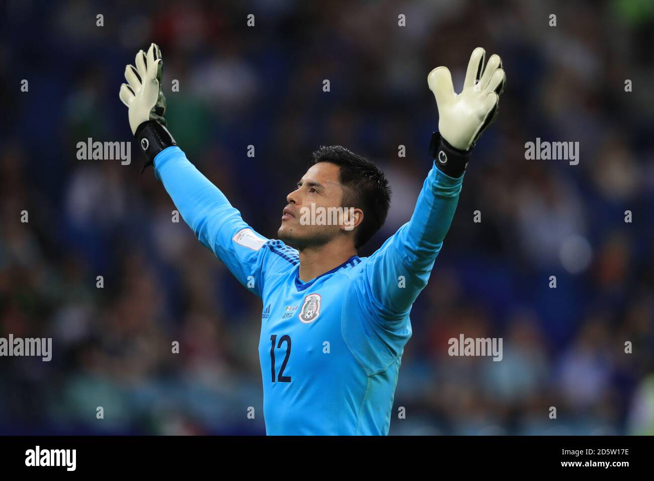 Mexico goalkeeper Alfredo Talavera celebrates his side's second goal of