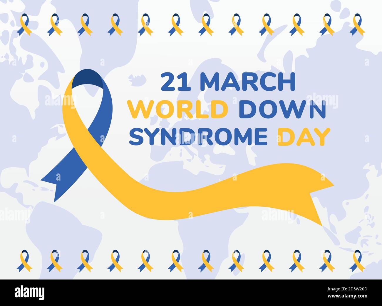 World down syndrome day ribbon design, Disability awareness and support