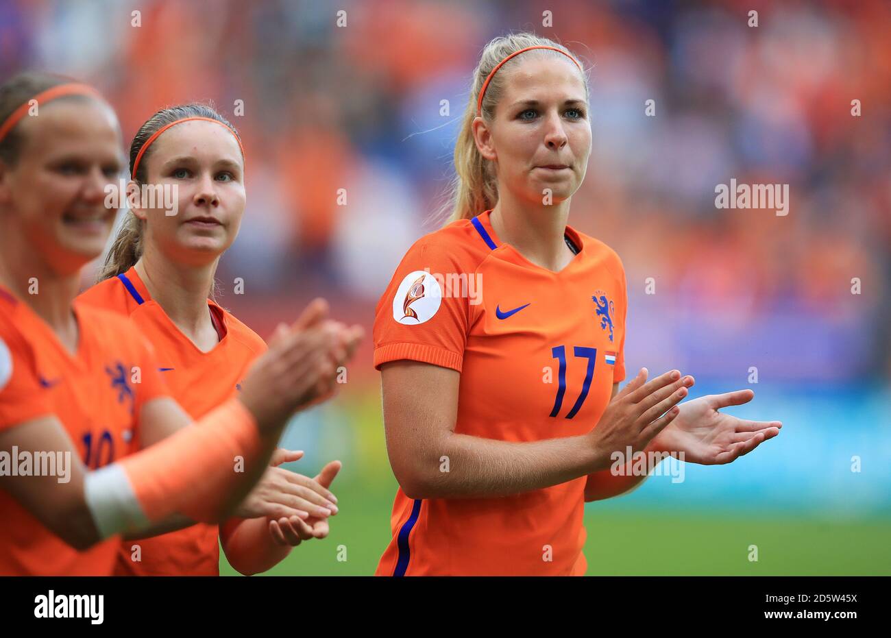 Netherlands' Kelly Zeeman (right) celebrates after the game Stock Photo