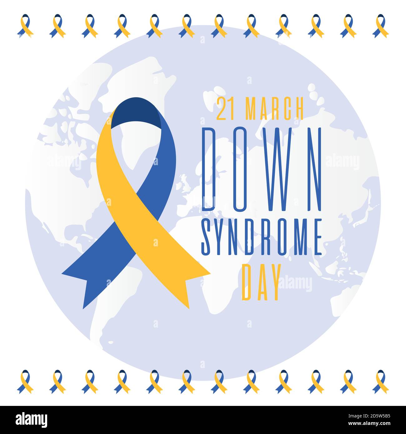 World down syndrome day ribbon design, Disability awareness and support
