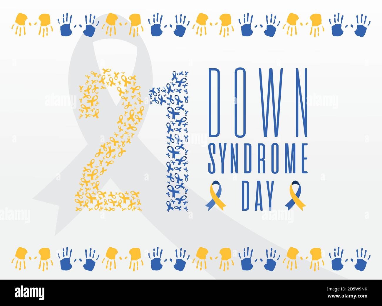 down syndrome day with hand prints design, Disability awareness and
