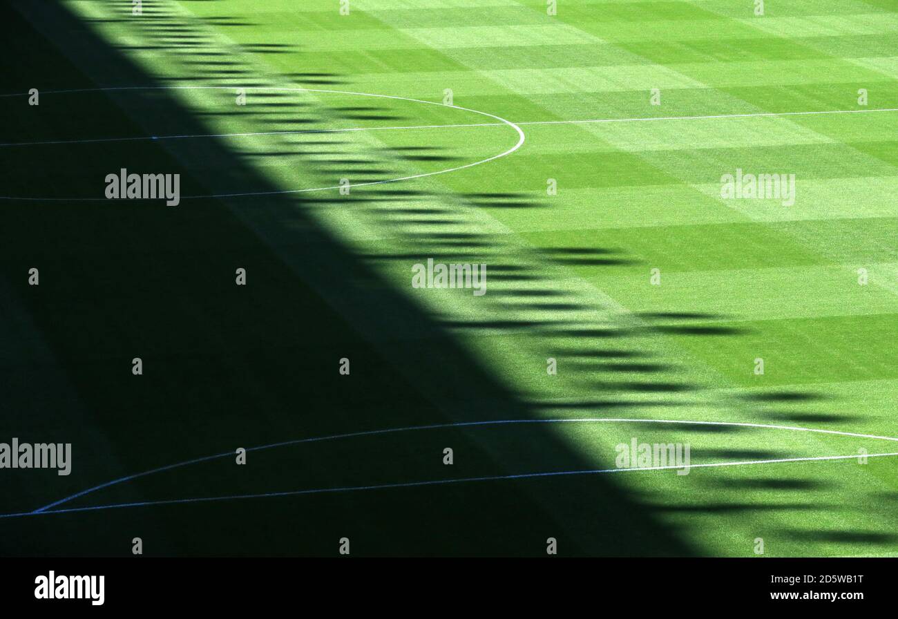 General view of shadows on the pitch Stock Photo - Alamy