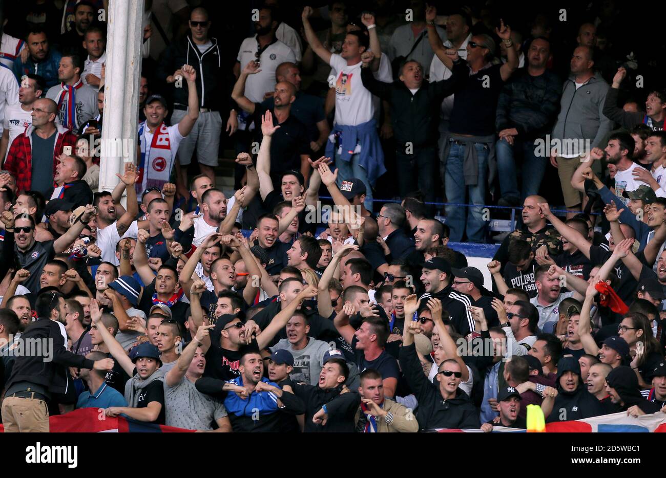 Hajduk split fans during the europa league hi-res stock