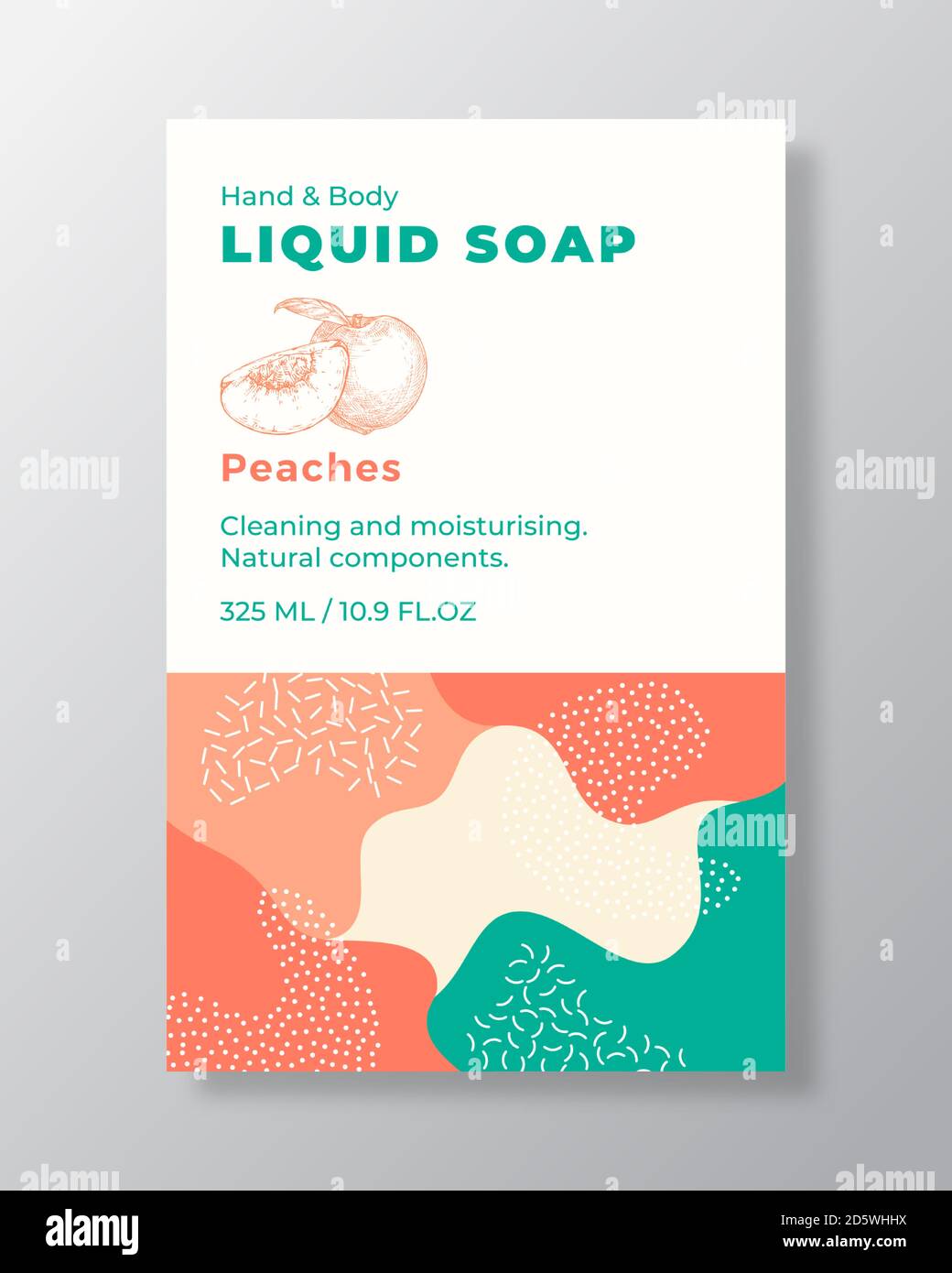 Liquid Soap Package Label Template Abstract Shapes Camo Background Vector Cover Cosmetics Packaging Design Modern Typography And Hand Drawn Peach Stock Vector Image Art Alamy
