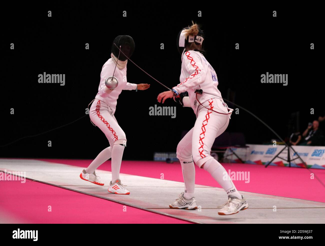 England's Laura Sheffield and England's Alexandra Powell compete in the