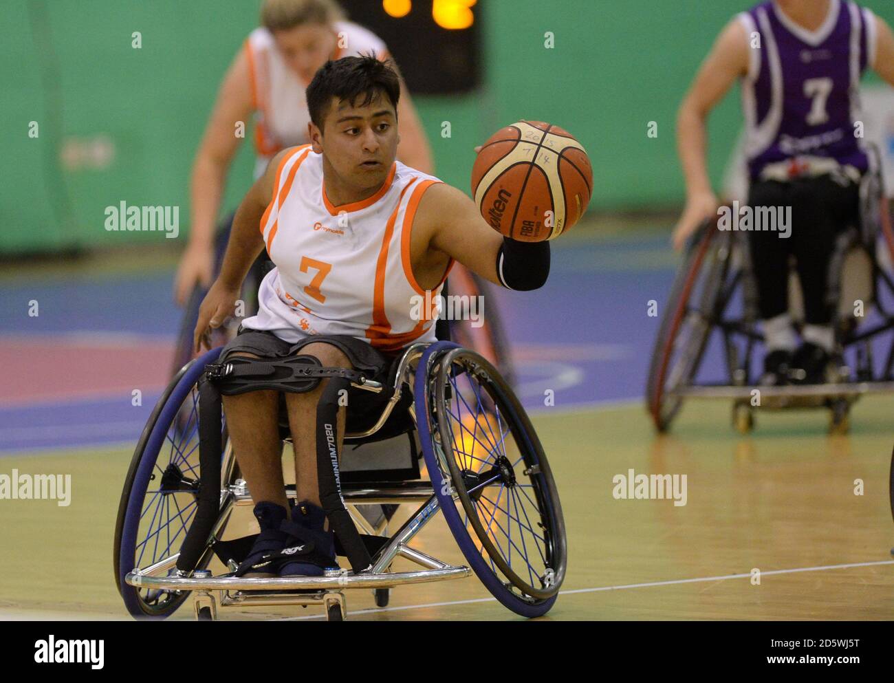 Central's Sameer Rehman competes during the Wheelchair Basketball Semi Final Competition during the 2017 School Games Stock Photo
