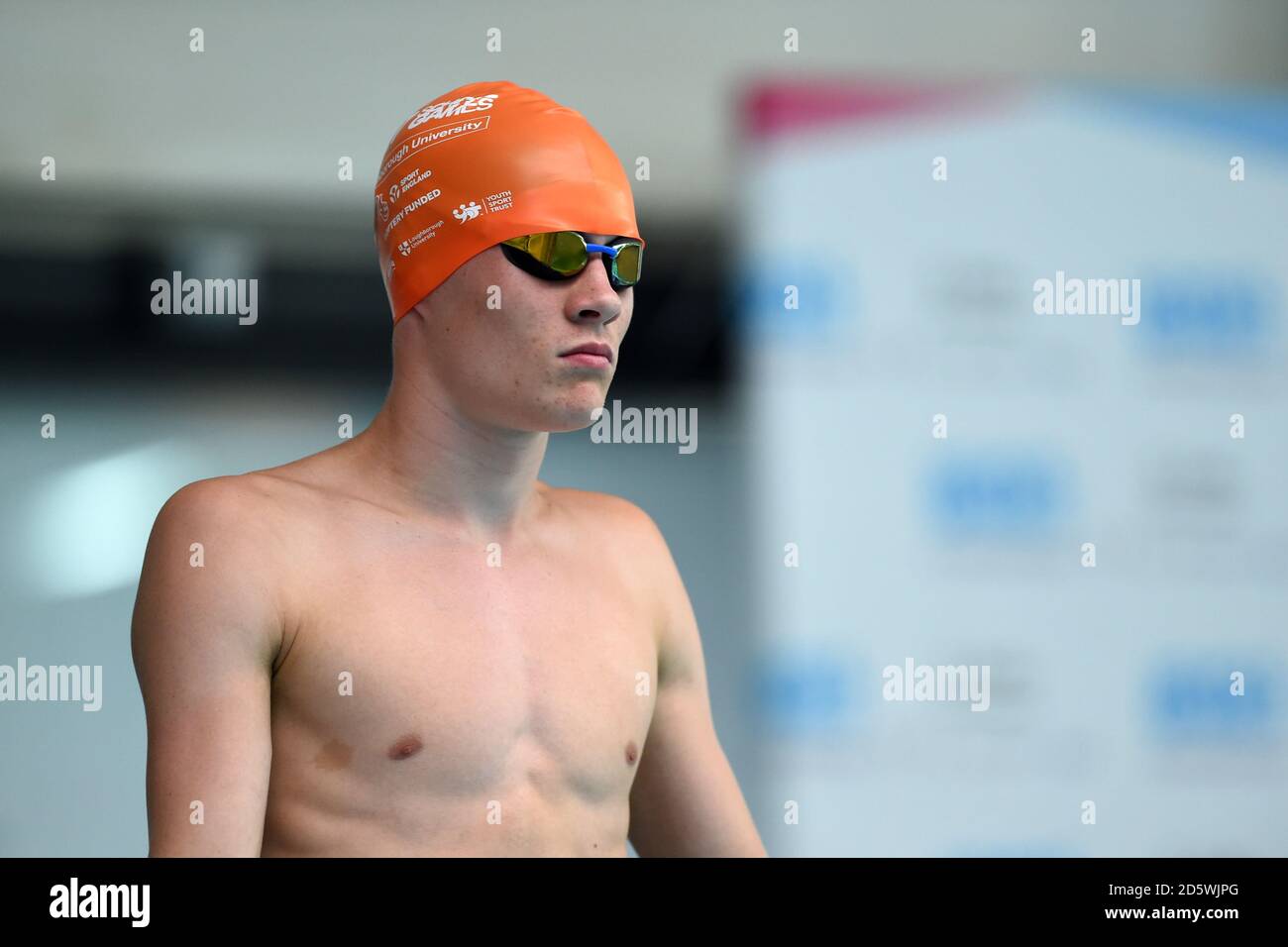 England East's Joel Lange at the start of the Boys 200m in the swimming  during day four of the 2017 School Games Stock Photo - Alamy