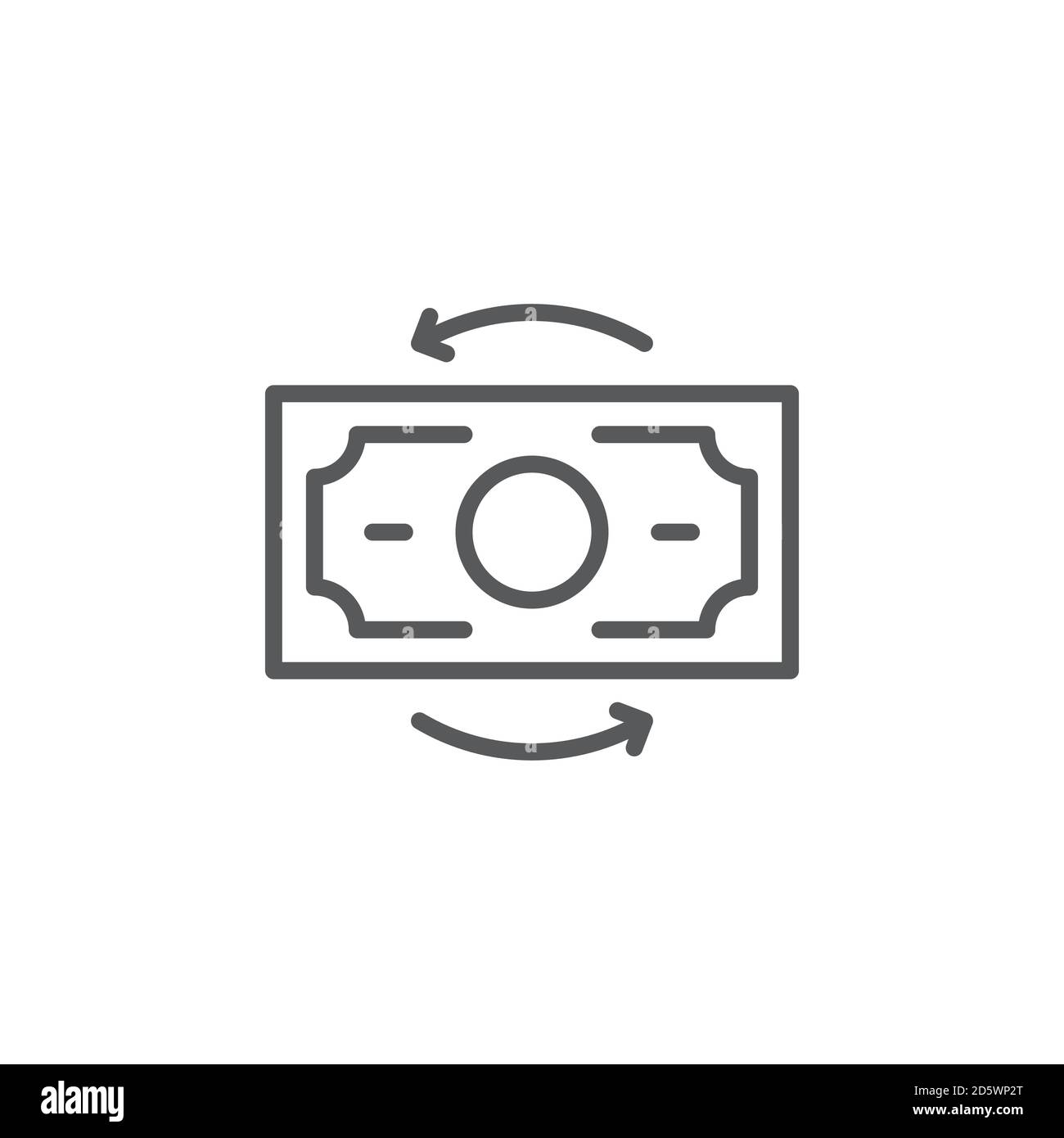 Refresh, exchange dollar vector icon symbol isolated on white background Stock Vector