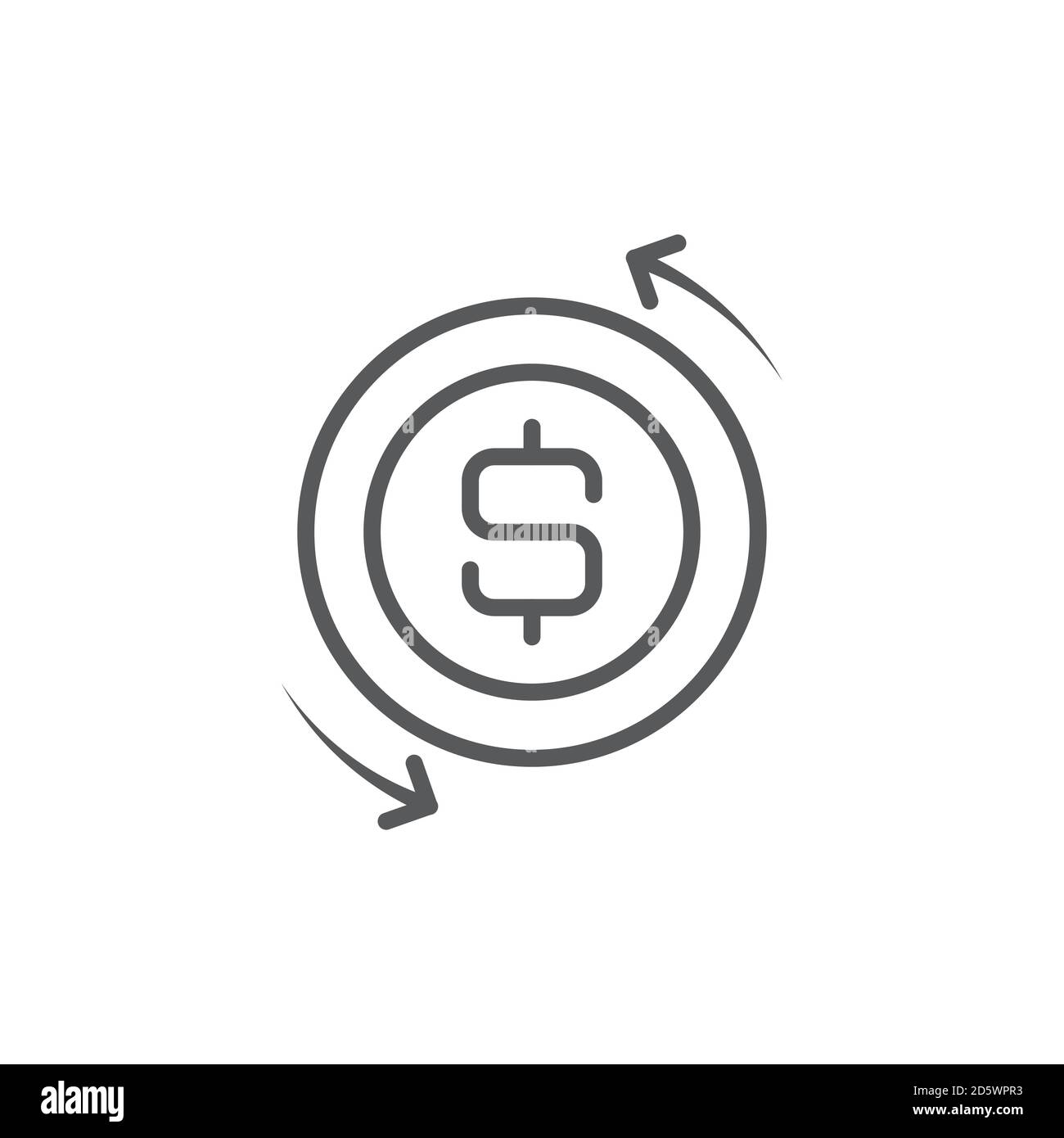 Refresh, exchange dollar vector icon symbol isolated on white background Stock Vector