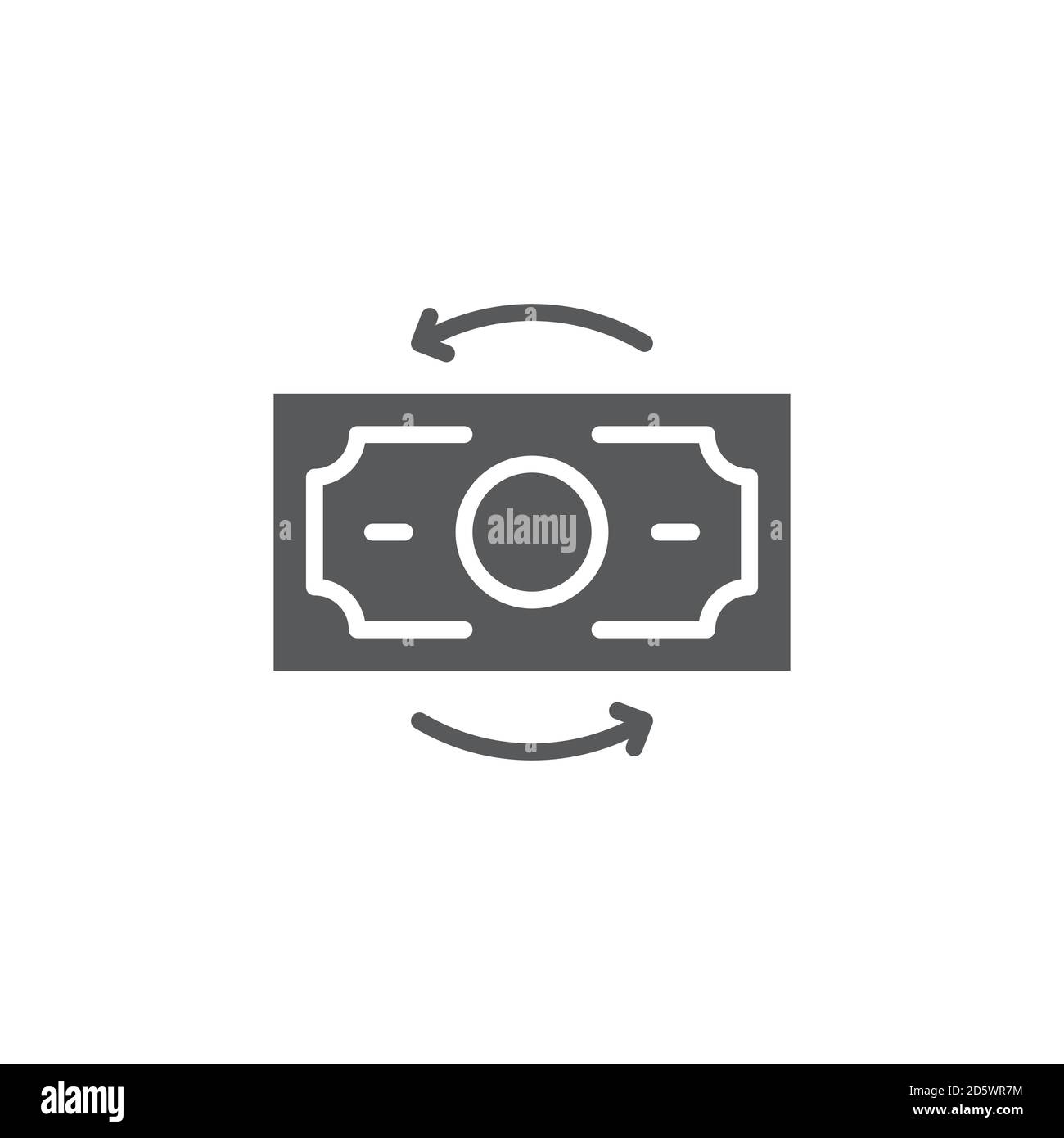 Refresh, exchange dollar vector icon symbol isolated on white background Stock Vector