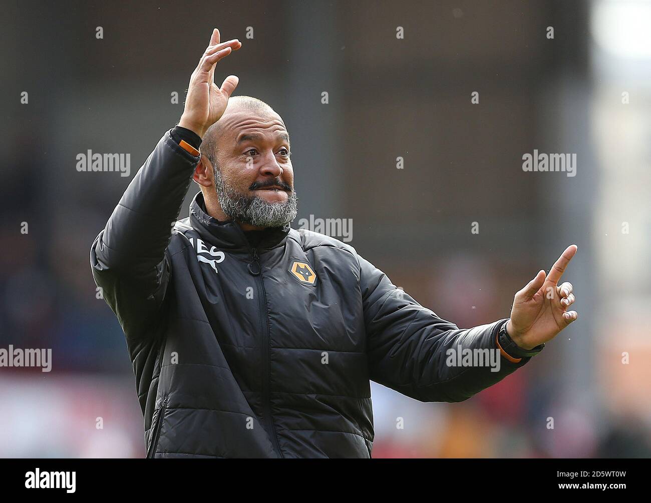 Wolverhampton Wanderers' manager Nuno Espirito Santo celebrates at the end of the match against Nottingham Forest Stock Photo