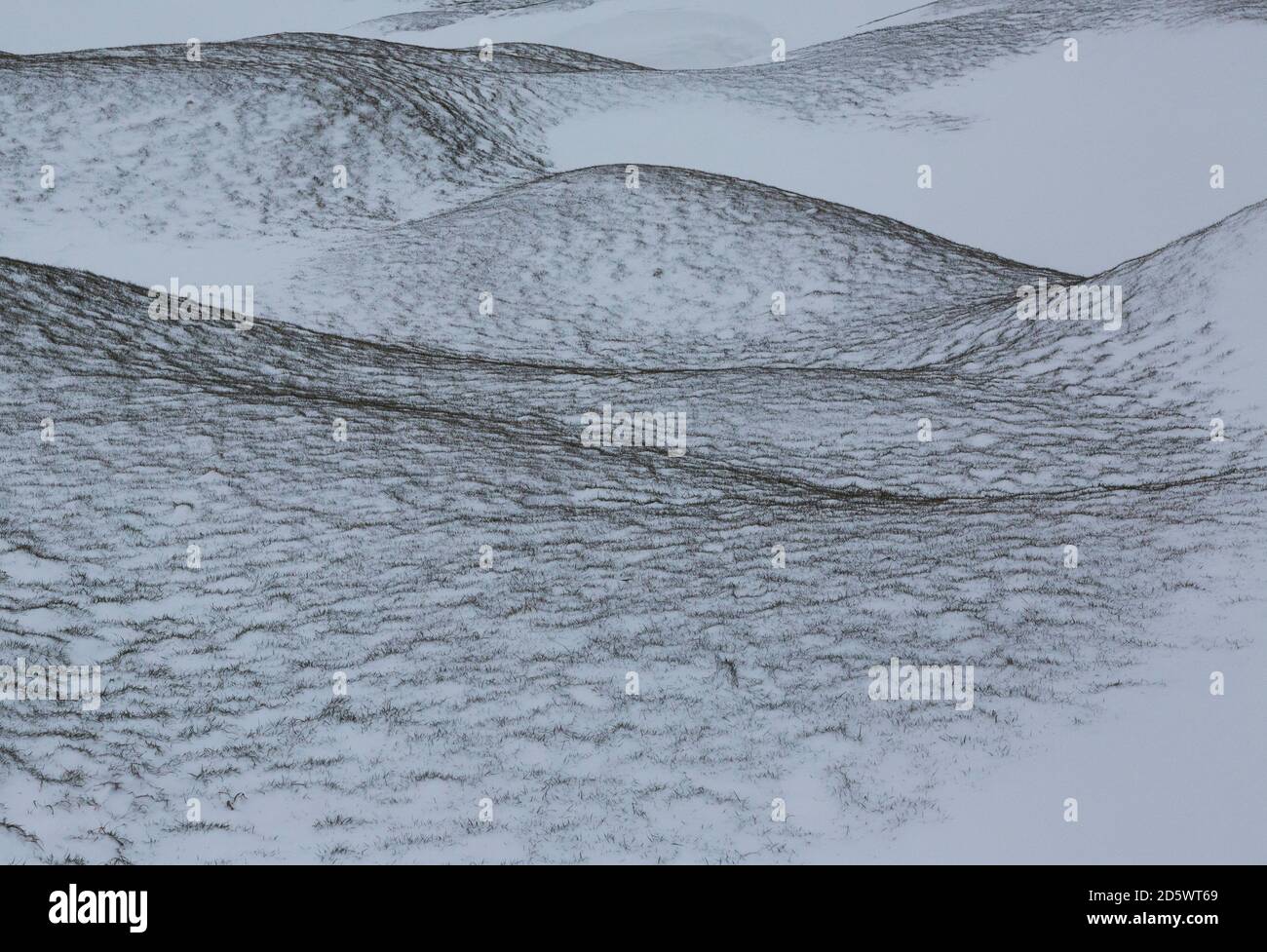 Contours of landscape after snowfall Stock Photo