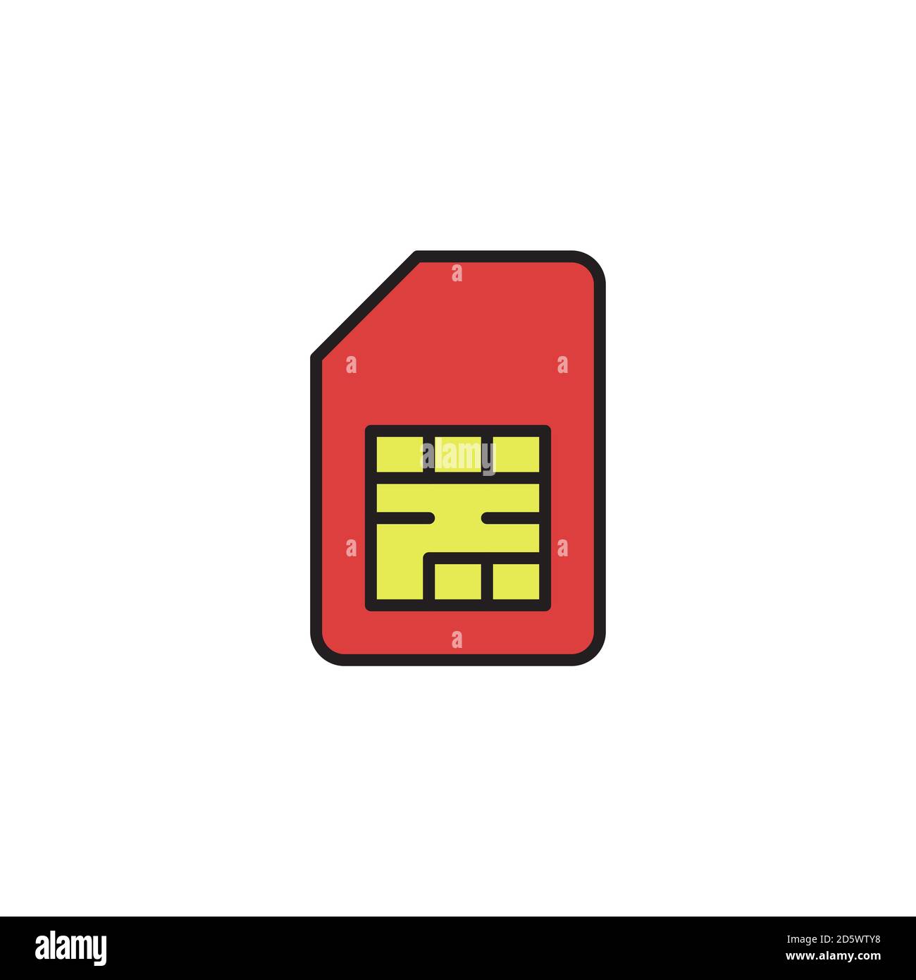 sim card vector icon concept, isolated on white background Stock Vector