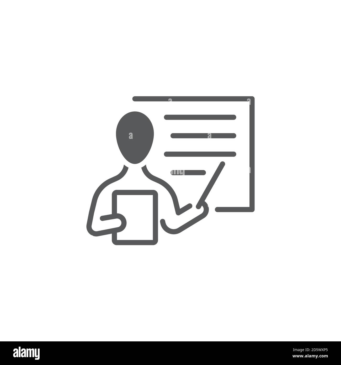 Teacher, instructor vector icon symbol isolated on white background ...