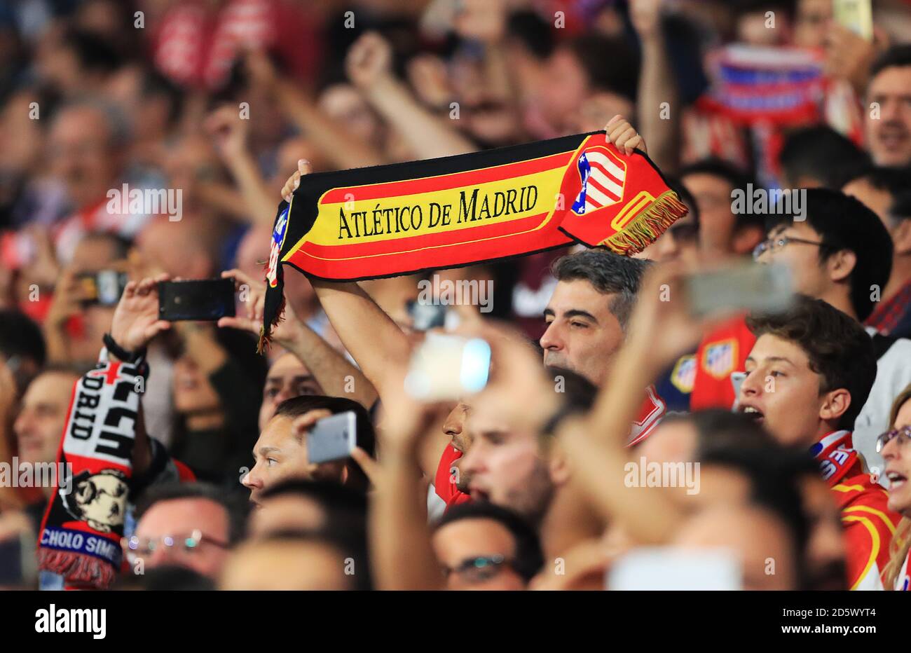 thumbnail image 2 of Atletico Madrid Soccer Fan Scarf - Premium Acrylic Knit In Team Colors Red White Blue 2 of 12