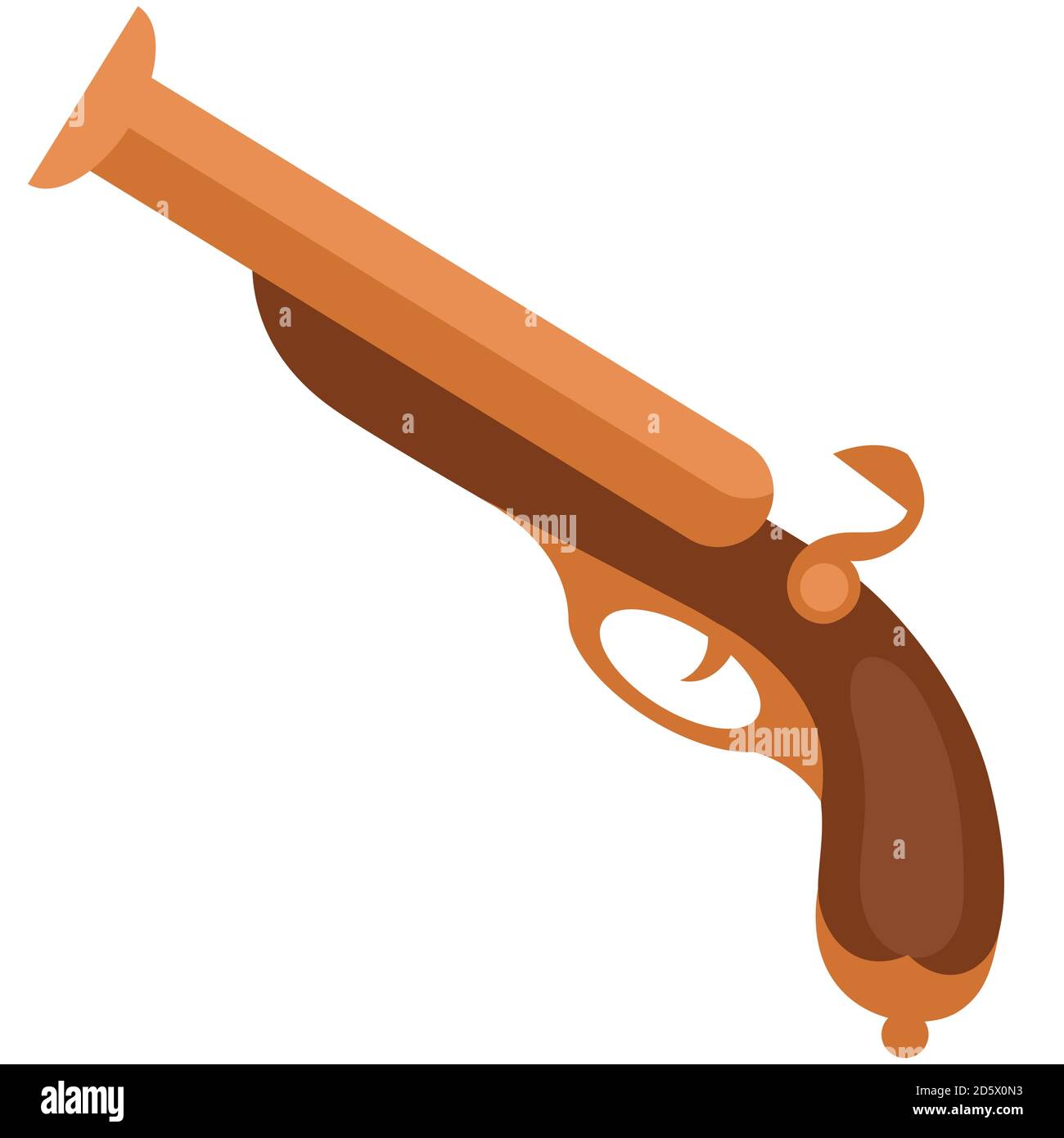 Pistol in flat style. Vintage pirate weapon. Stock Vector