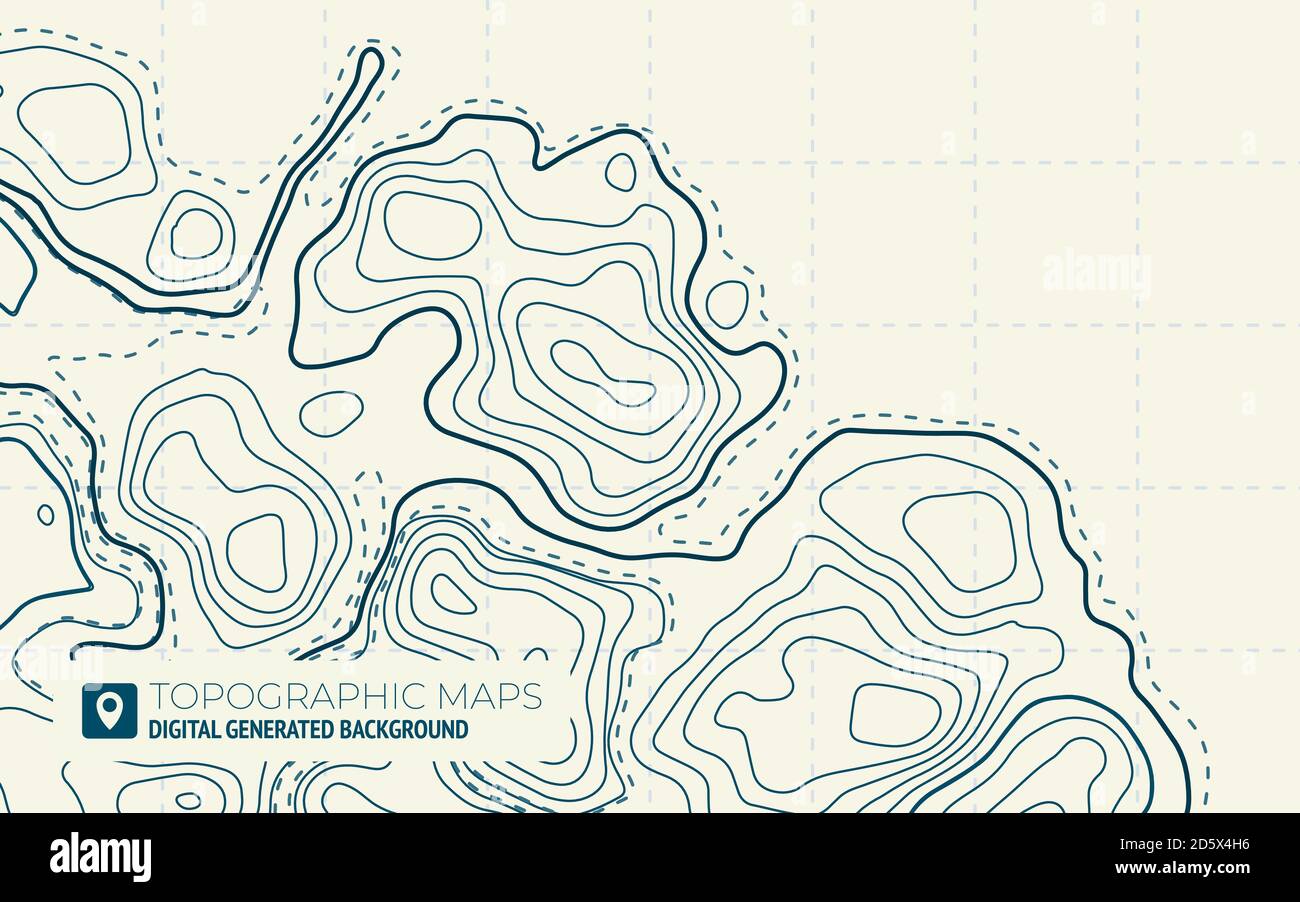 Map Line of Topography. Vector Abstract Topographic Map Concept with Space for Your Copy. Green Contours Vector Topography. Stock Vector