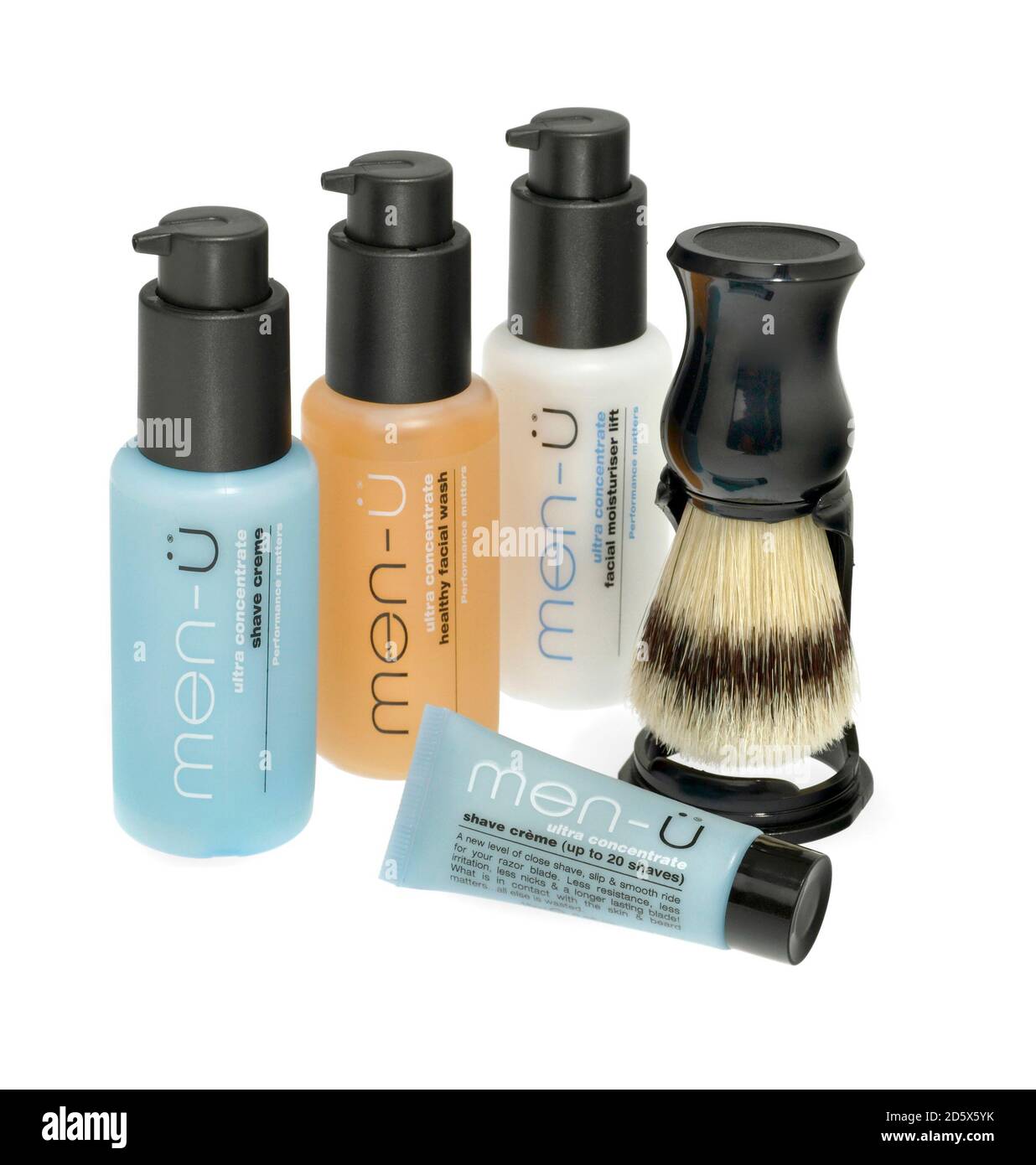 Men's menu skin care products including facial moisturizer and shave