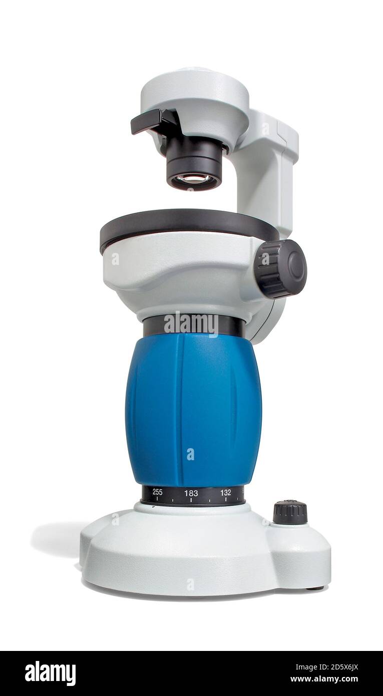 Olympus microscope mic-d photographed on a white background Stock Photo
