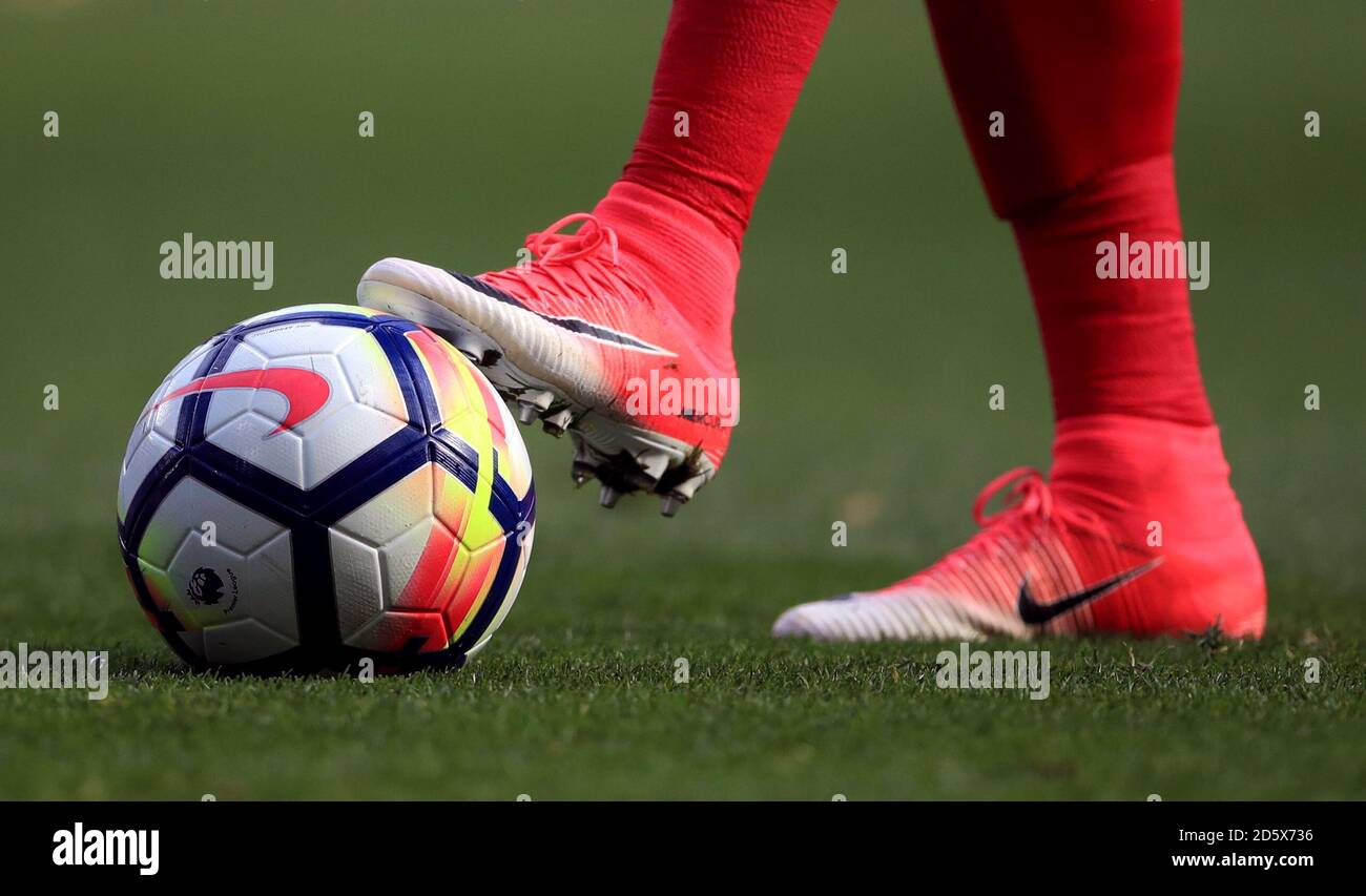 A player controls the match ball Stock Photo Alamy