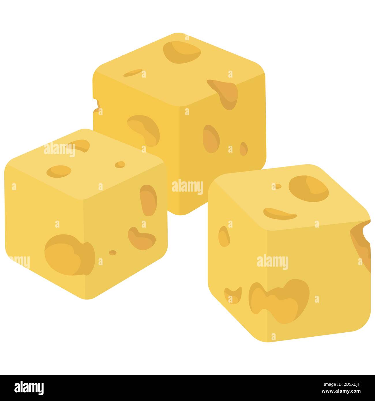Few cubes of cheese. Milk product in cartoon style Stock Vector Image ...