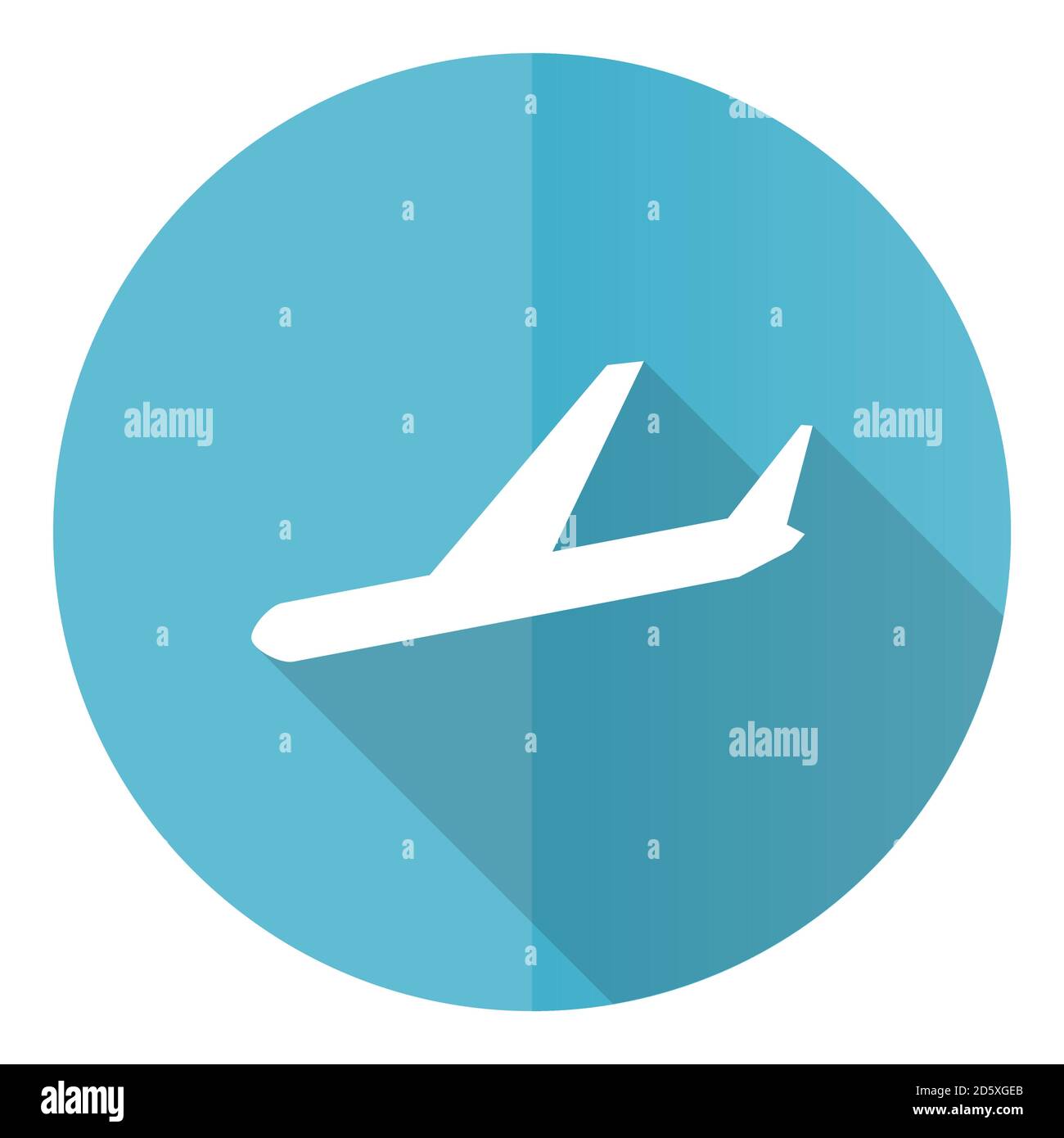 Arrivals vector icon, flight, airplane flat design blue round web ...