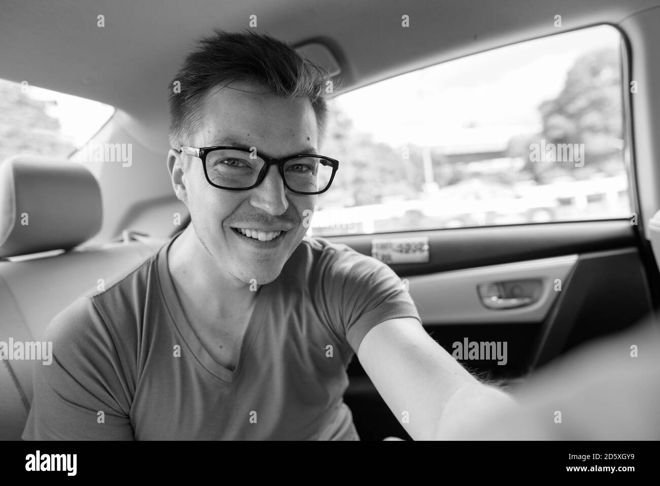 Car point of view Black and White Stock Photos & Images - Alamy