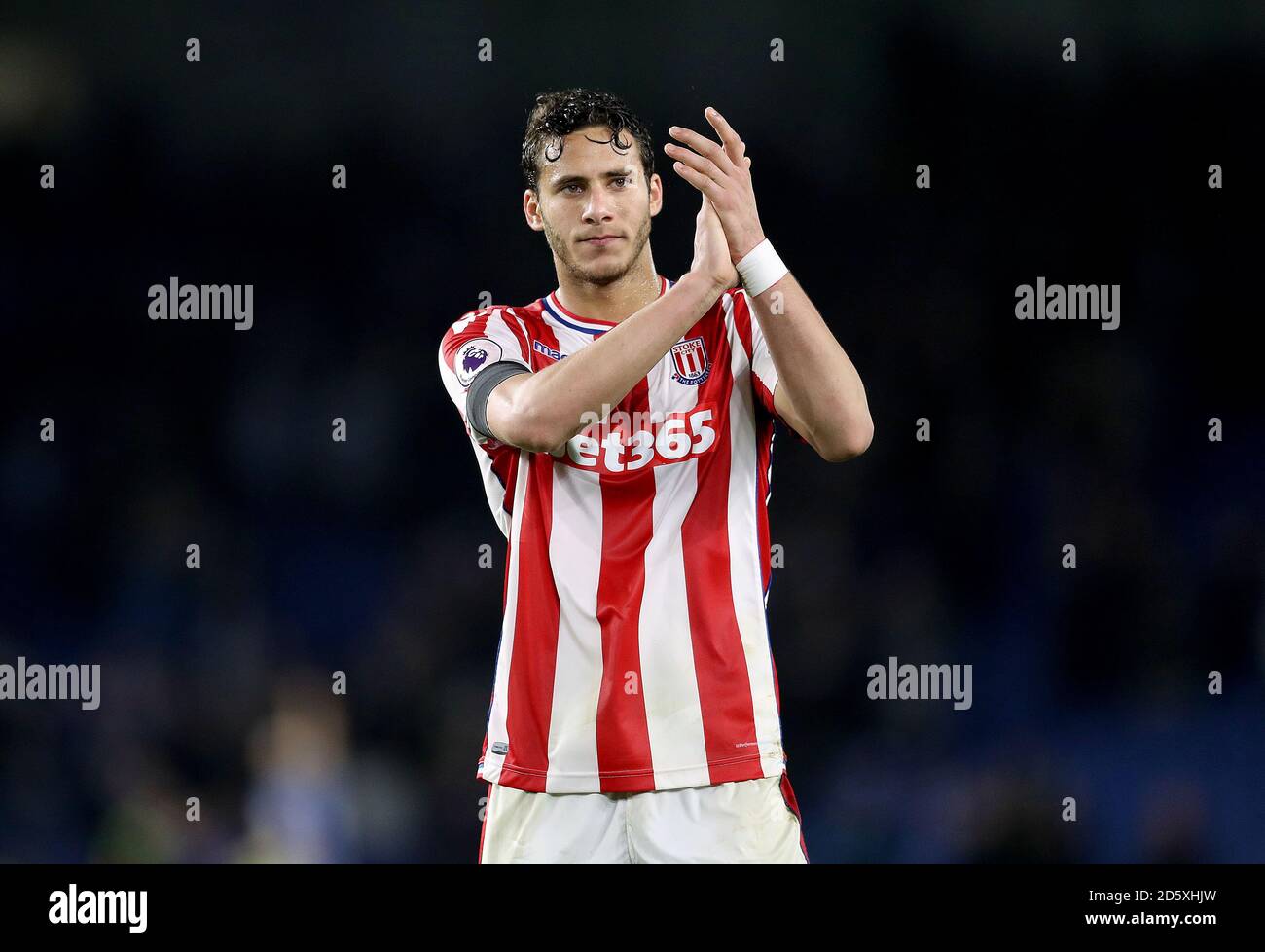 Stoke City's Ramadan Sobhi acknowledges the fans after the final whistle Stock Photo