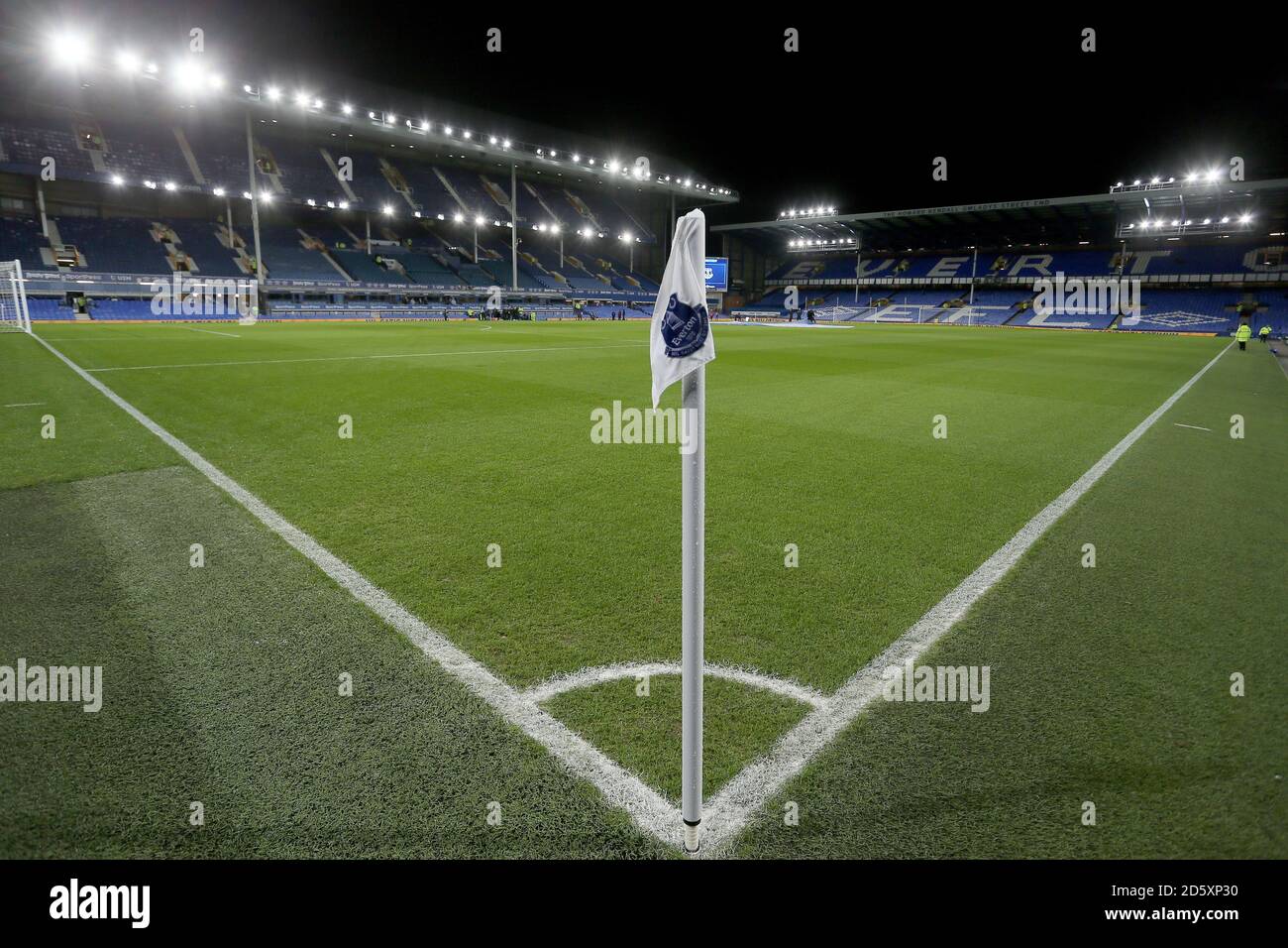 Corner flag at Everton's Goodison Park Stock Photo