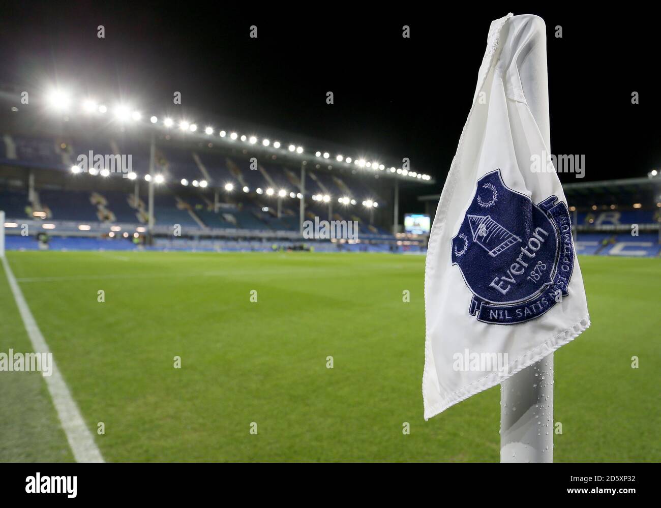 Corner flag at Everton's Goodison Park Stock Photo Alamy