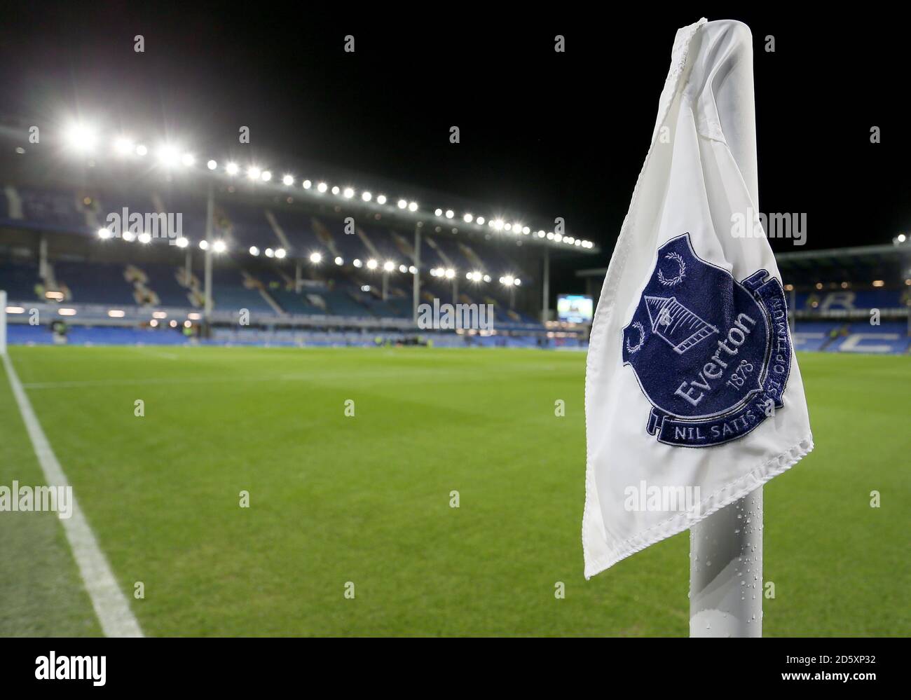 Corner flag at Everton's Goodison Park Stock Photo